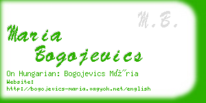 maria bogojevics business card